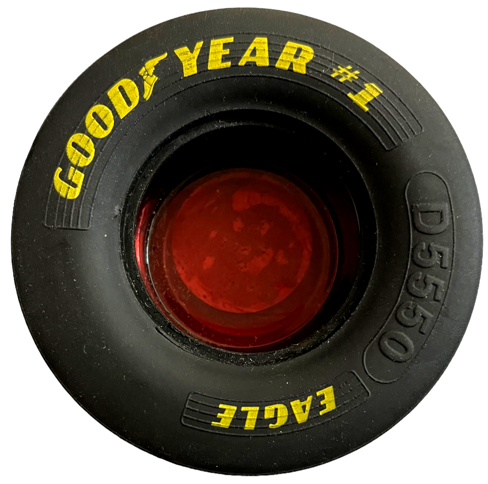 GOODYEAR EAGLE Rubber Tire Nascar Racing Glass Insert Ashtray GOODYEAR EAGLE Rubber Tire Nascar Racing Glass Insert Ashtray