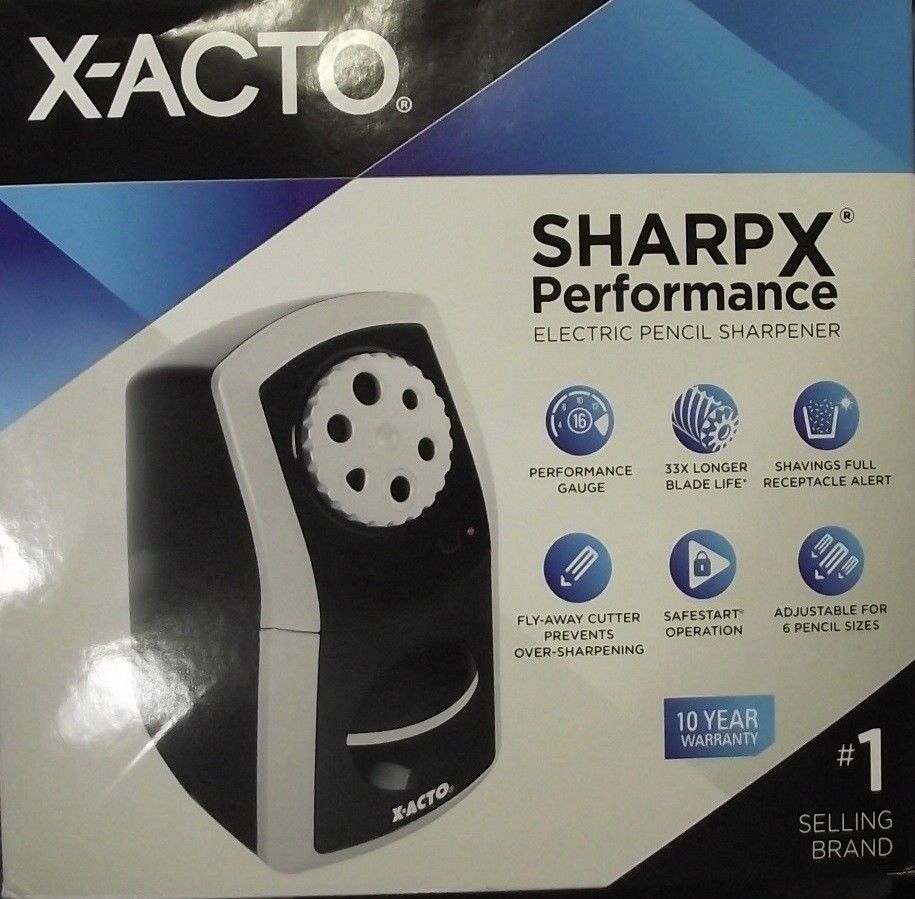 X-Acto 1772 SharpX Electric Pencil Sharpener Corded Black/Silver School