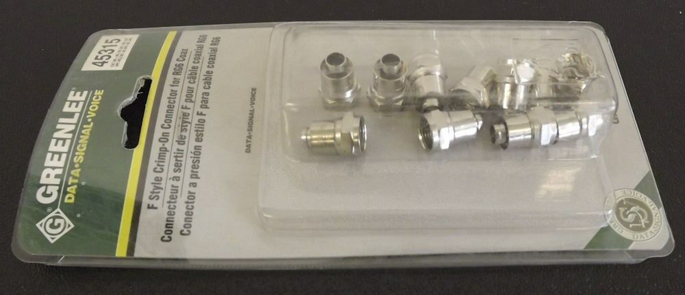 Greenlee Textron 45315 RG6 'F' CRIMP On Connector (10-PK)