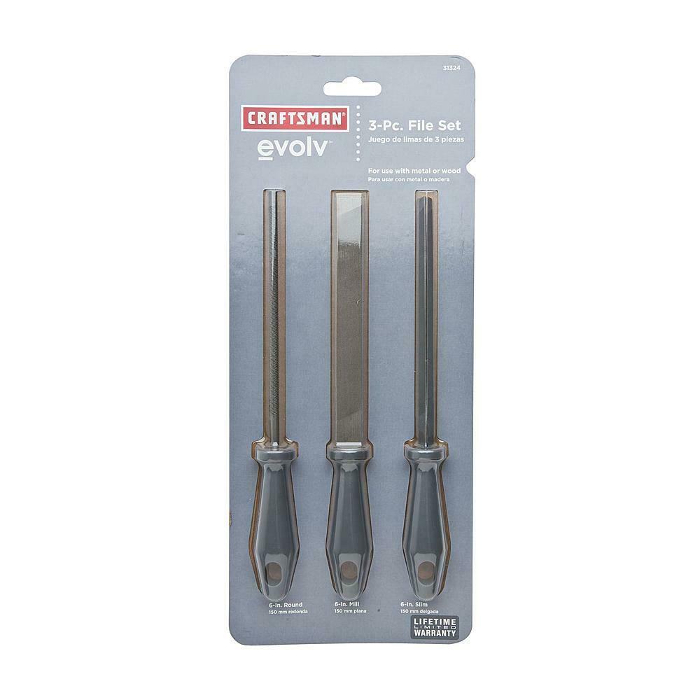 Craftsman 31324 Evolv 3-Pc 6" Wood and Metal File Set