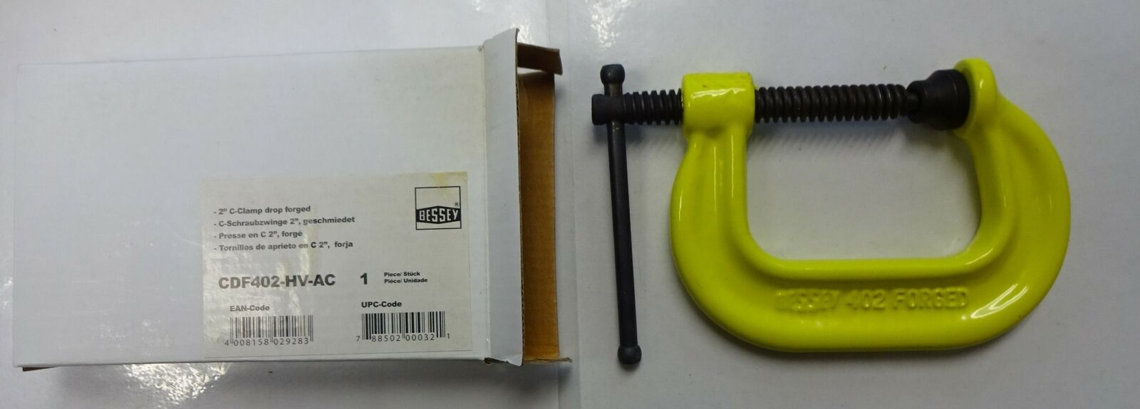 Bessey CDF402-HV-AC 2" C Clamp Drop Forged Hi Visibilty