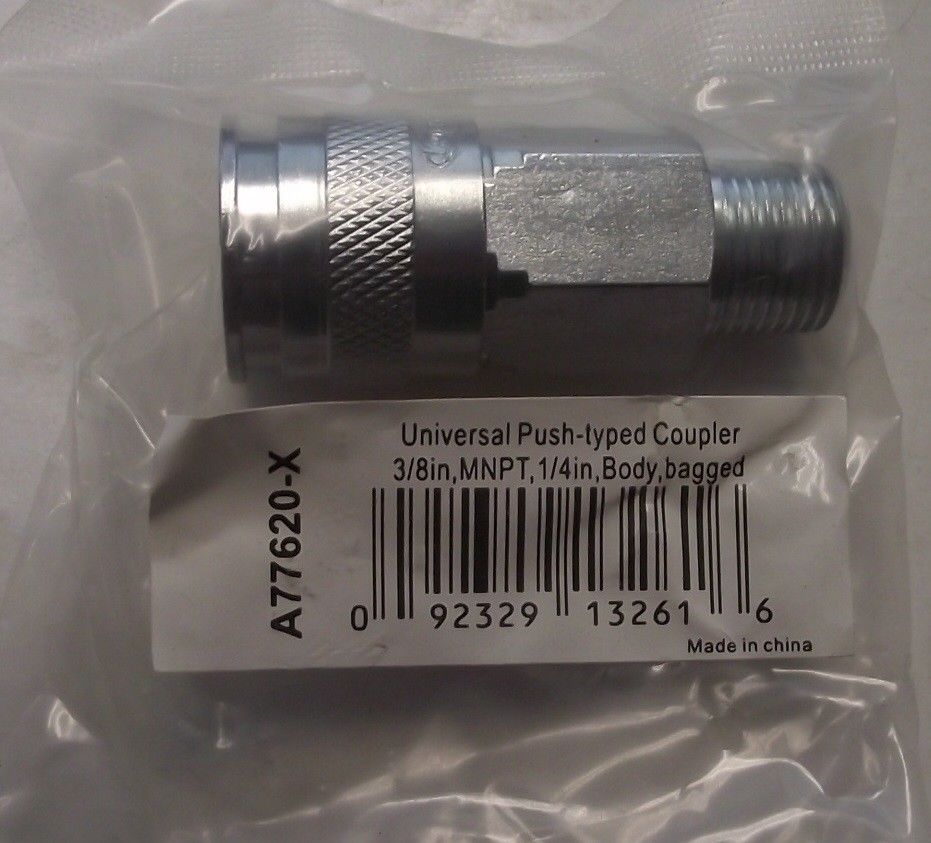 Legacy A77620-X Standard Universal Push Type Coupler 3/8" MNPT 1/4" Body