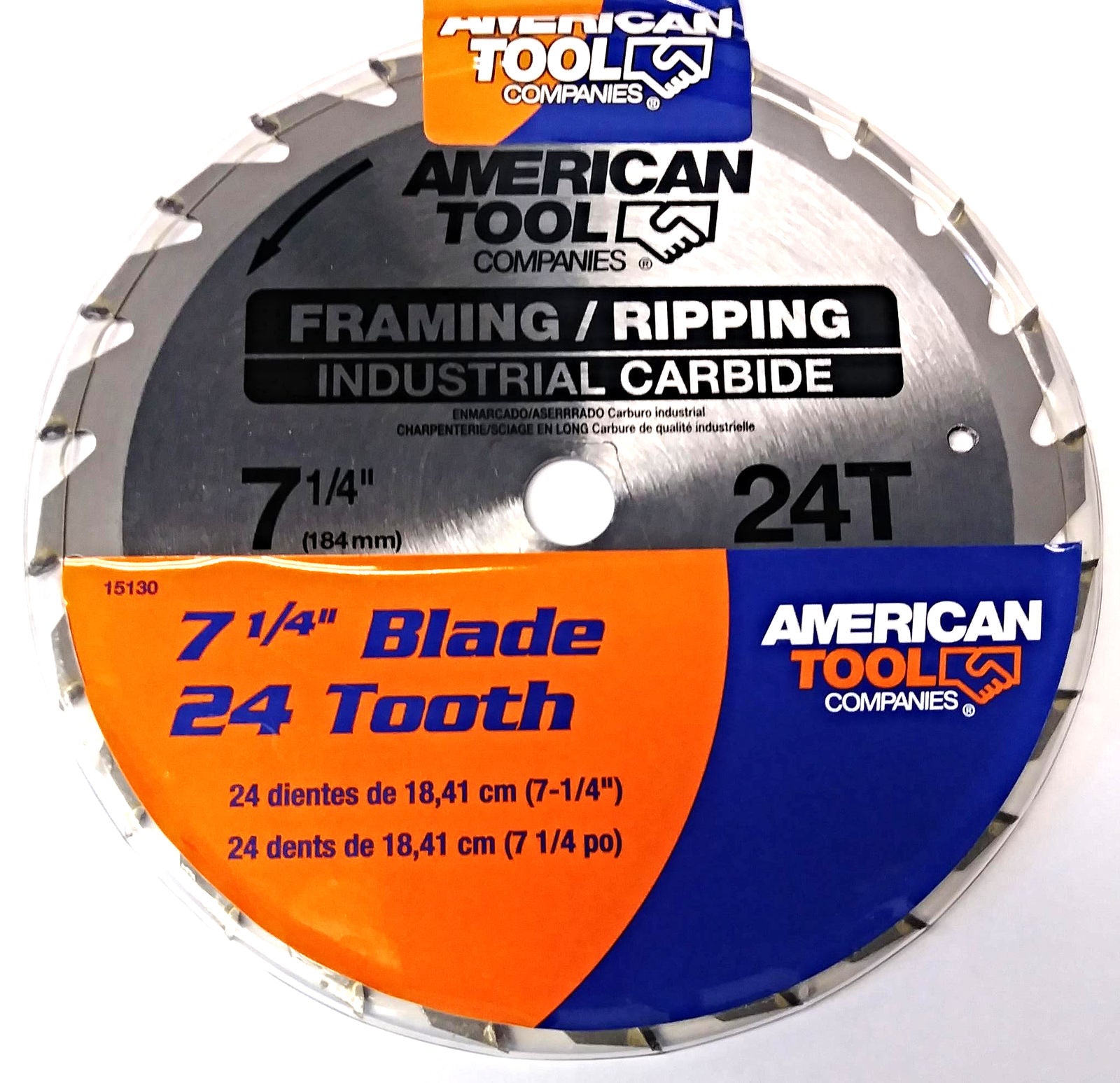 American Tool 15130 7-1/4" x 24 Tooth Framing / Ripping Carbide Saw Blade