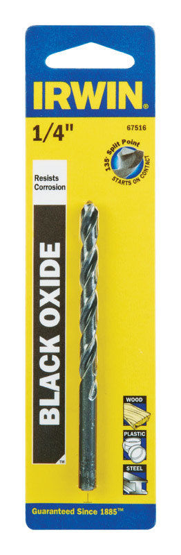 Irwin 67516 1/4" Black Oxide Jobber Length Drill Bit