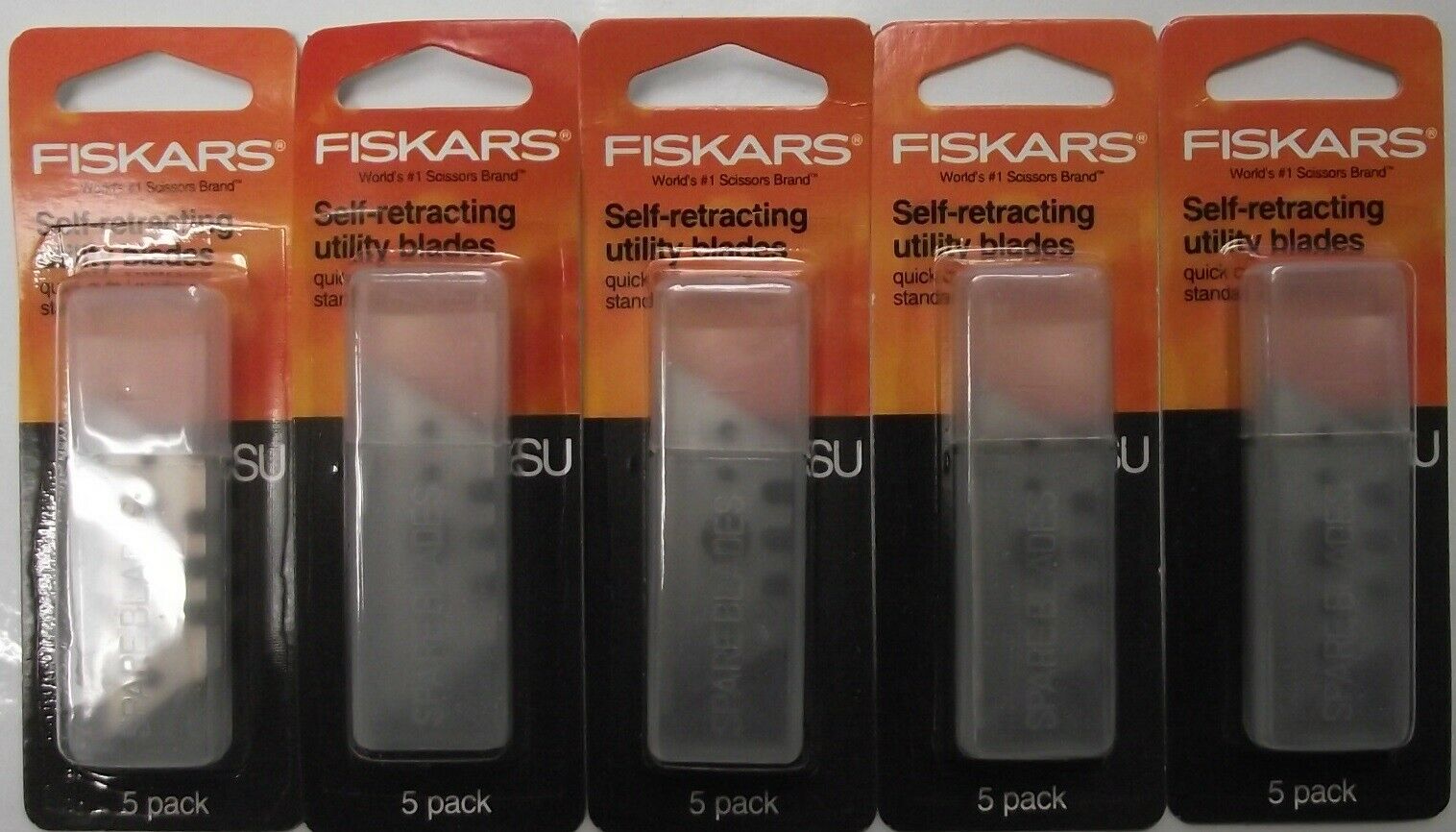Fiskars 144780 Self Retracting Utility Blades 5-5packs