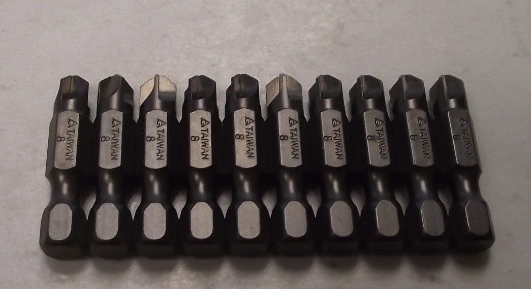 Geta A9TS8 1/4" Hex Drive Power Screw Bit Tips #8 TS 10pcs.