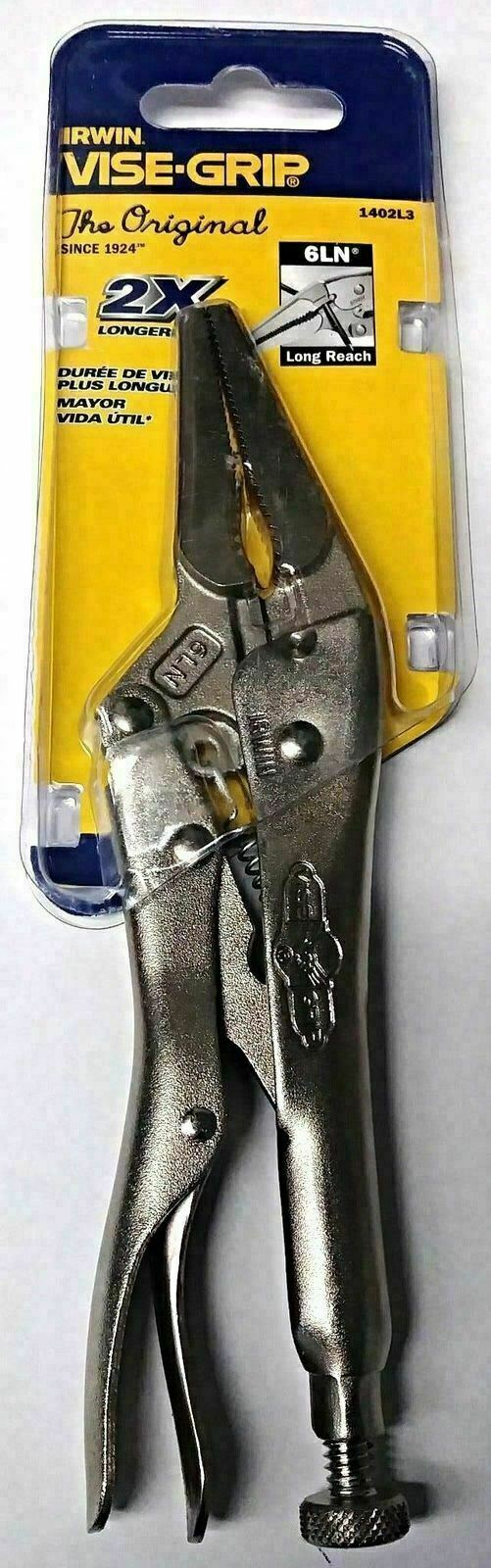 Irwin Vise-Grip 6" Long Nose Locking Pliers with Wire Cutter 1402L3 (Carded) 6LN