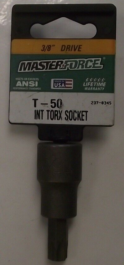 Masterforce MF58914 3/8" Drive T50 Internal Torx Socket USA