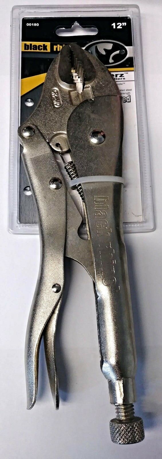 Black Rhino 00180 12" Rhinolockerz Curved Jaw Locking Pliers