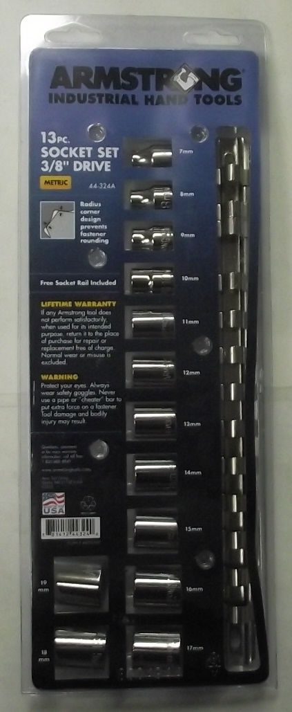 Armstrong 44-324A 13 Piece 3/8" Drive 12 Point Metric Socket Set USA