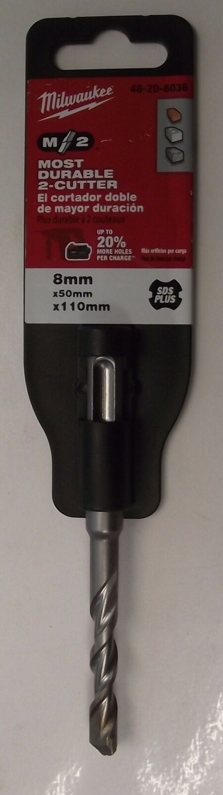 Milwaukee 48-20-8036 SDS+ Metric 8mm x 50 x 110mm Rotary Hammer Drill Bit German