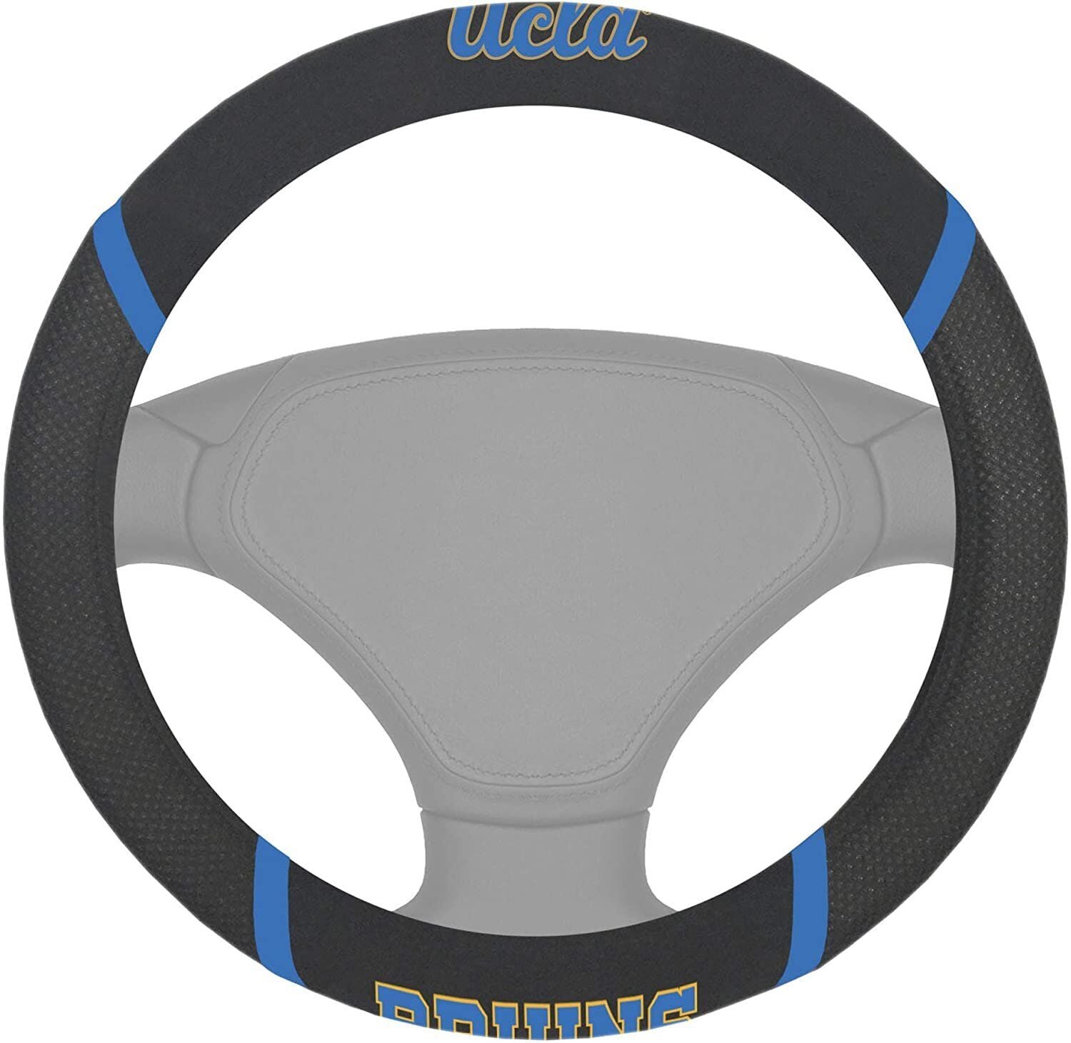 UCLA Bruins 21878 Premium 15 Inch Black Embroidered Steering Wheel Cover