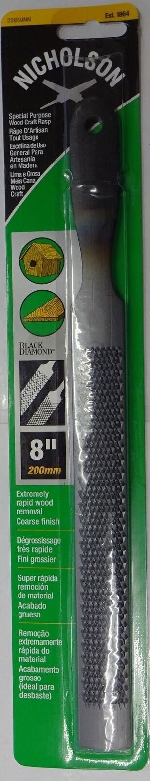 Nicholson 23859NN Woodcraft Rasp File Bastard Cut 8" Long