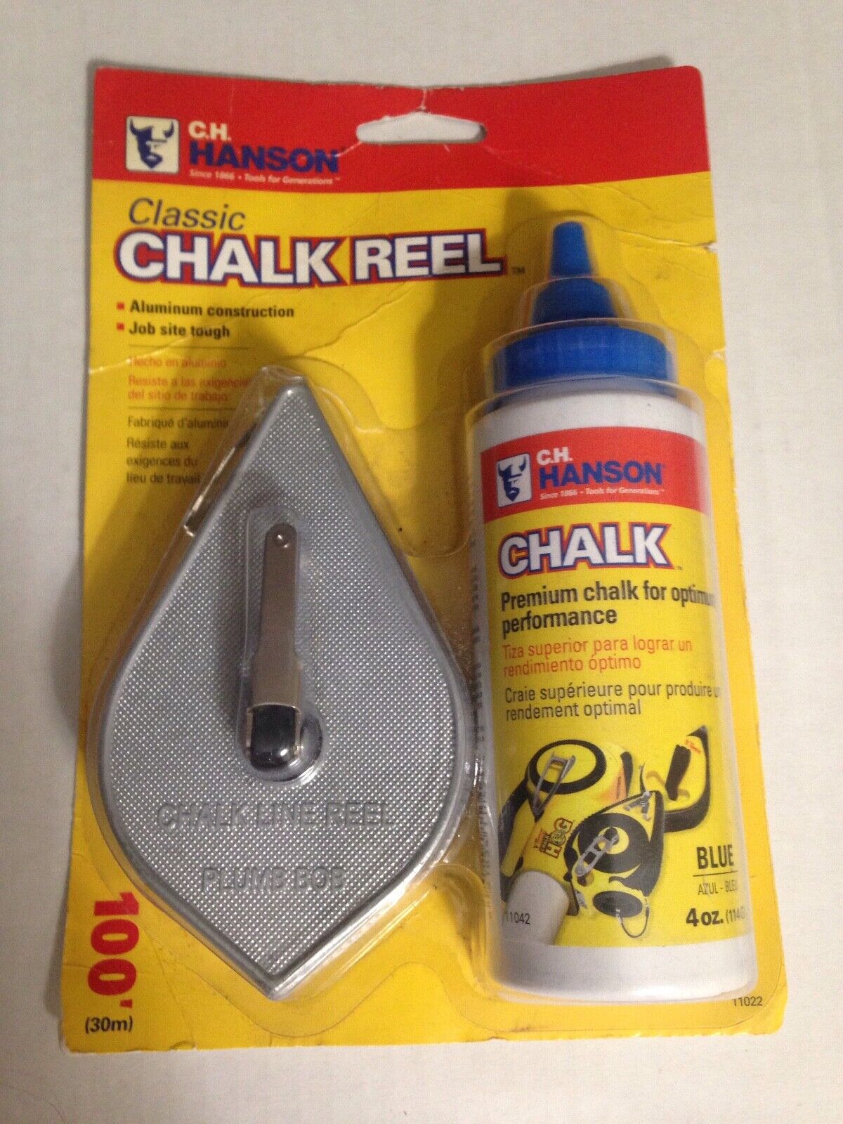 Hanson 11022 100 ft. Aluminum Chalk Reel With 4 oz. Blue Chalk