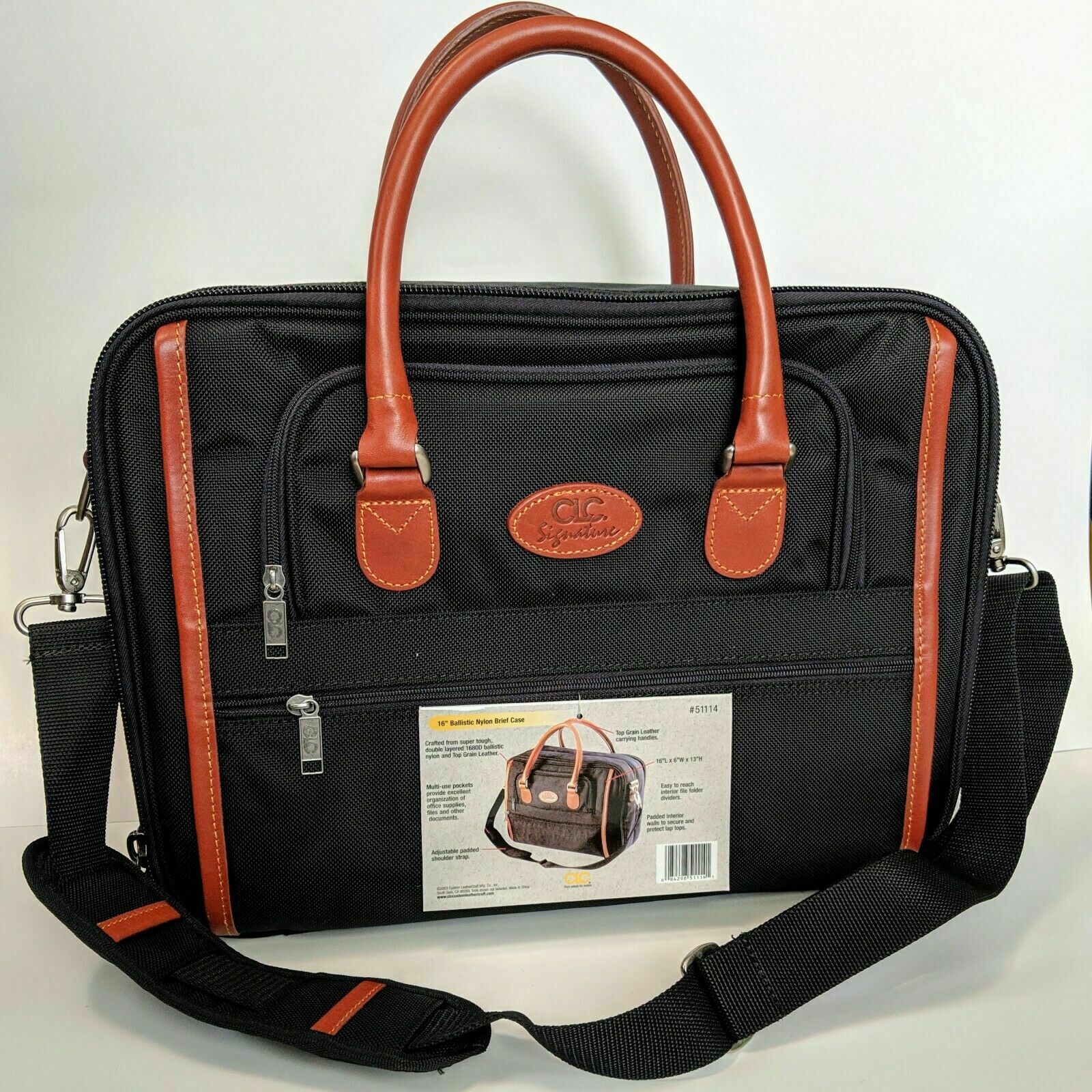 CLC 51114 Signature 16" Ballistic Nylon Black Briefcase