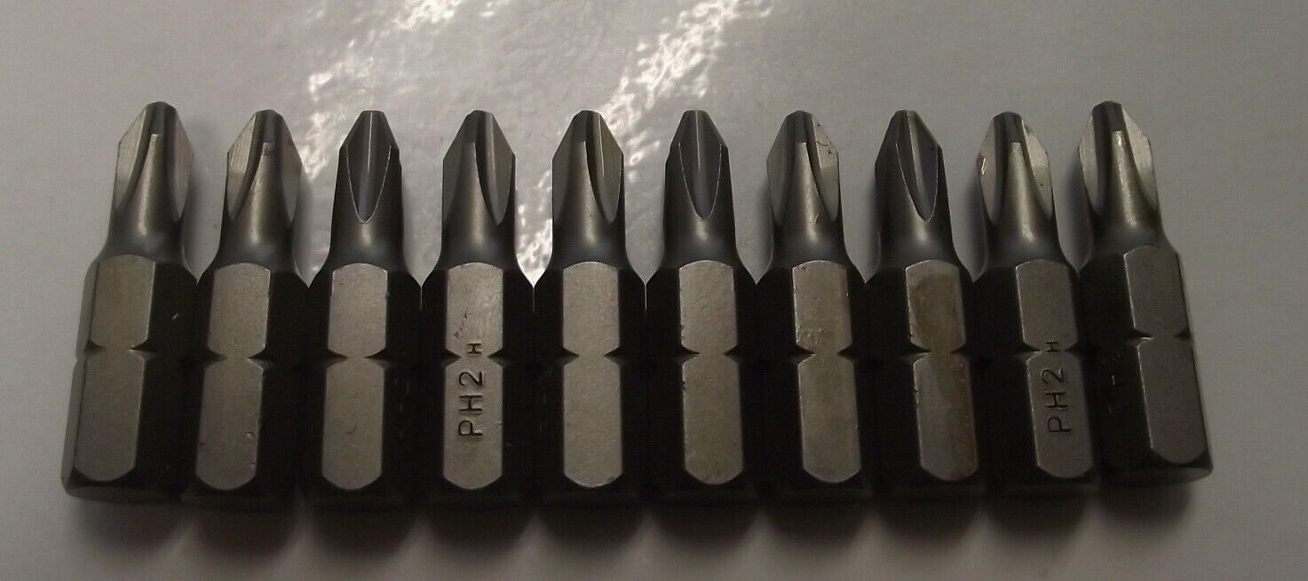 Bosch 27206 #2 Phillips Screw Tips 5/16" Hex Shank x 1-1/4" 10pcs.