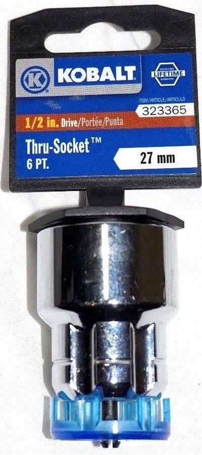 Kobalt 23856 1/2" Drive Thru-Socket 27mm Metric 6 Point Socket