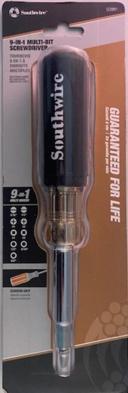 Southwire SD9N1 9-Piece Multi-Bit Screwdriver Cushion Grip Handle