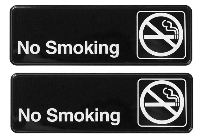 Advantus 83633 Black No Smoking Sign 2pcs