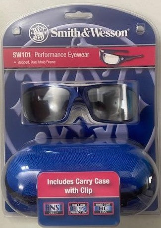 Smith & Wesson SW101-60C Performance Shooting Glasses Blue Frame Mirror Lens Sho