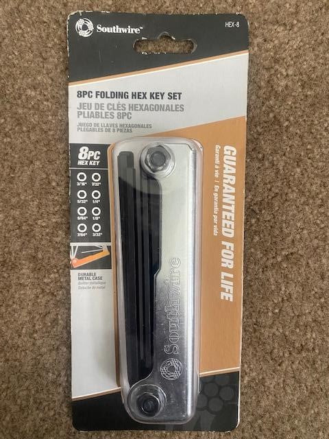 Southwire HEX-8 8-Piece Steel Body Folding Hex Key Set 3/32" to 1/4"