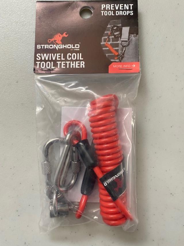 PSG Safety Group Stronghold CC348WRSW-R Swivel Coil Tool Tether