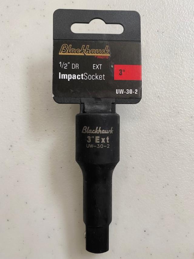 BLACKHAWK UW-30-2 IMPACT SOCKET EXTENSION 1/2"DRIVE 3" LONG