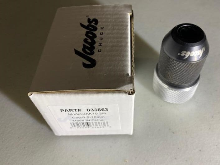 Jacobs 33663 JAK10 CAP. 0.5 - 10mm Pneumatic Keyless Drill Chuck 3/8" Mount