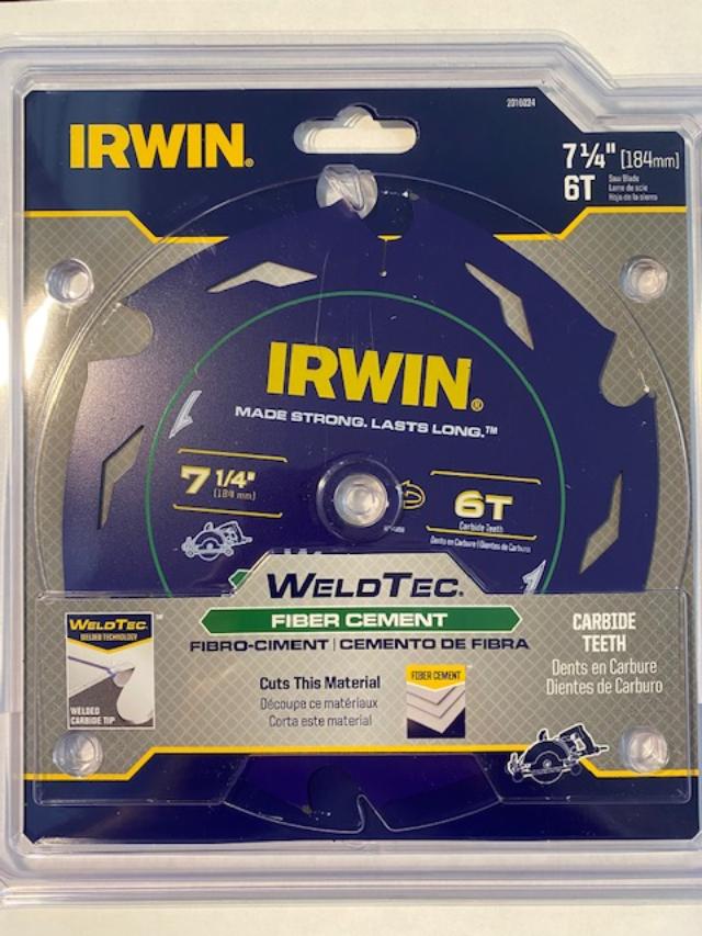 Irwin 2016024 WeldTec FiberCement 7 1/4" 6T Welded Carbide Tip Saw Blade