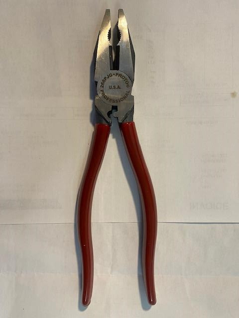 Stanley Proto J268PJG Proto 8-5/8" Lineman's Pliers Rubber Grip USA