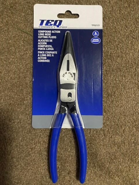 TEQ Correct 82121 Professional 8" Compound Action Long Nose Cutting Plier