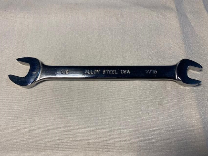 BLACKHAWK 4724P 7/16" x 1/2" OPEN END WRENCH POLISHED CHROME FINISH USA