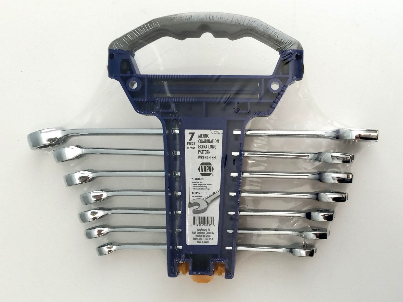 Napa 90933 7PC. Full Polish Extra Long Pattern Combination Wrench Set Metric