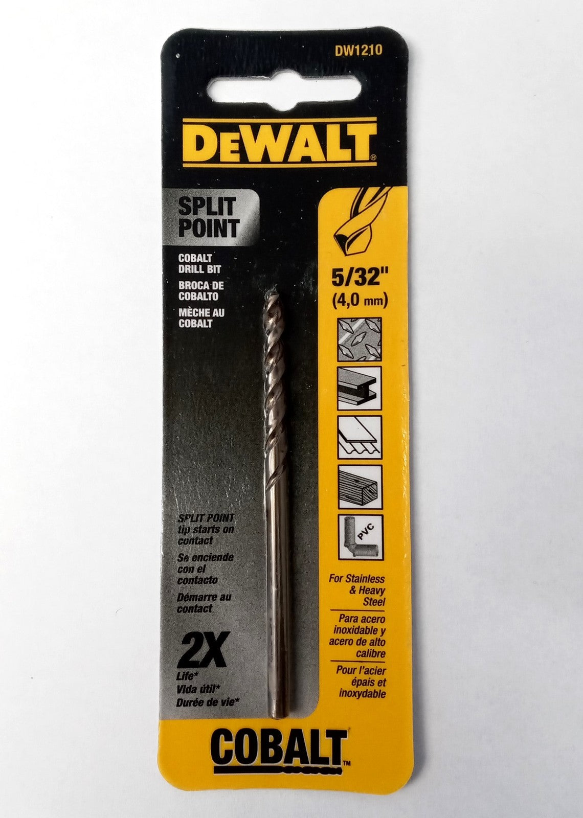 DeWALT 5/32" Split Point Cobalt Drill Bit DW1210