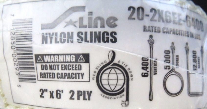 S-Line Eye To Eye Nylon Sling 6400-Lb. Capacity 6ft. 20-2X6EE-6400