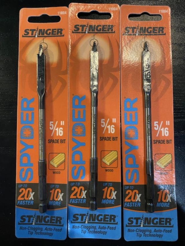 Spyder Stinger 5/16" Spade Drill Bits 3pcs. 11004