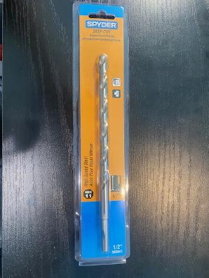 Spyder 1/2" Hole Saw Arbor Pilot Drill Bit Deep Cut Quick Change 8-5/8" L 600841