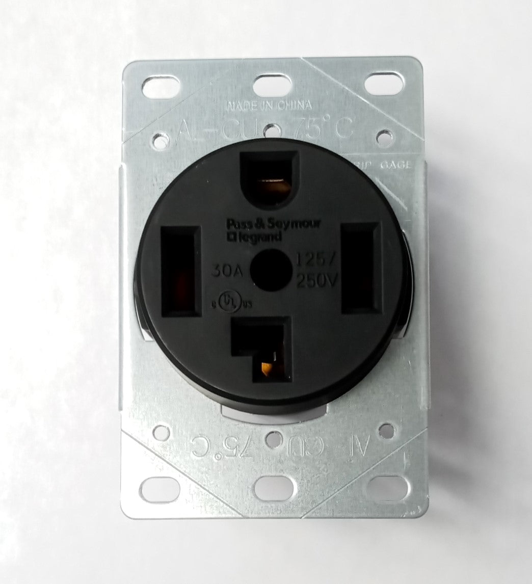 Legrand Pass & Seymour 30A 125/250V 3-Pole 4-Wire Dryer Flush Outlet 3864CC6