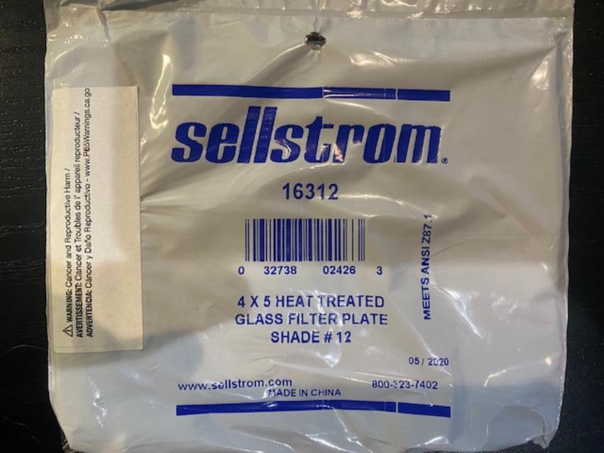 Sellstrom 4 x 5 Heat Treated Glass Filter Plate Shade #12 16312