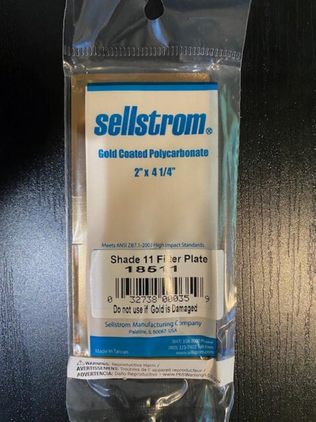 Sellstrom Gold Coated Polycarbonate Welding Filter Plates 2" x 4-1/4" 18511