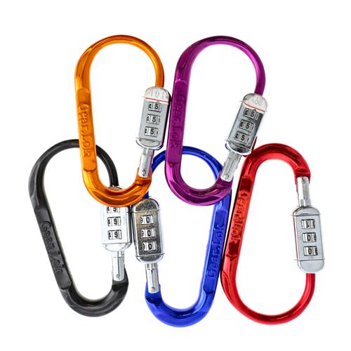 Gear Lok 4.25" Carabiner Lock Random Colors BULK OVAL