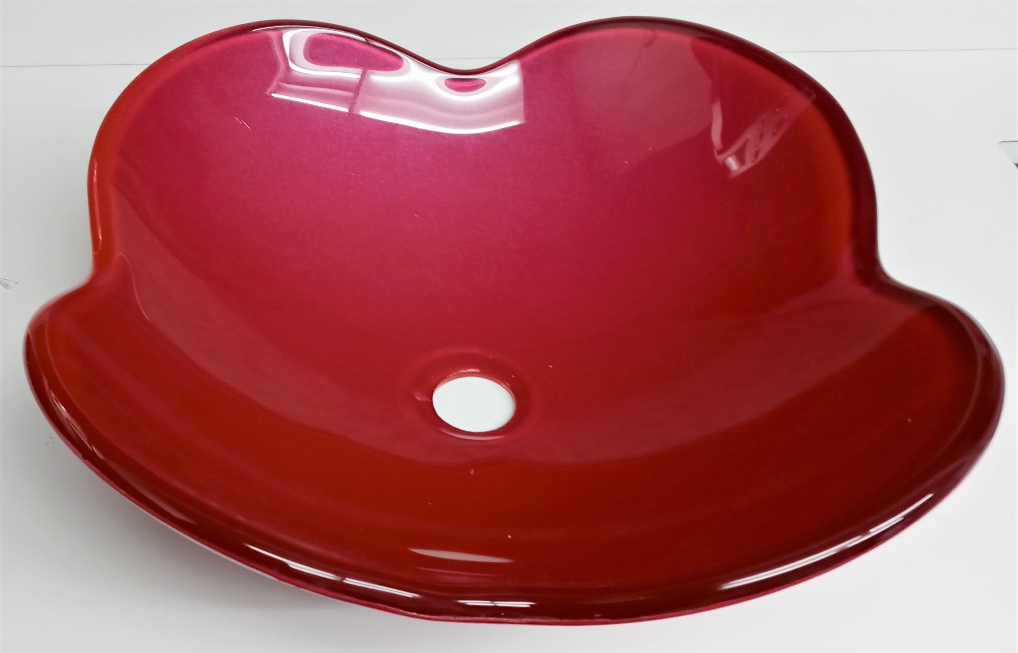 Aviana 47-1320 Red Flower Glass Vessel Sink 16"x5"