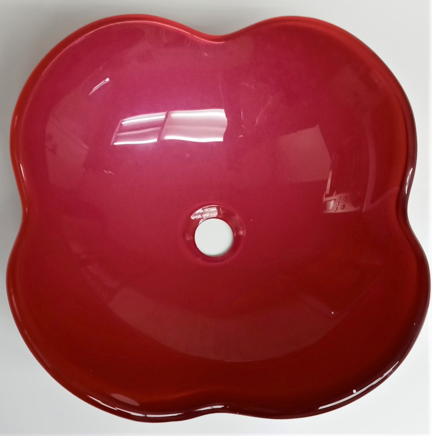 Aviana 47-1320 Red Flower Glass Vessel Sink 16"x5"