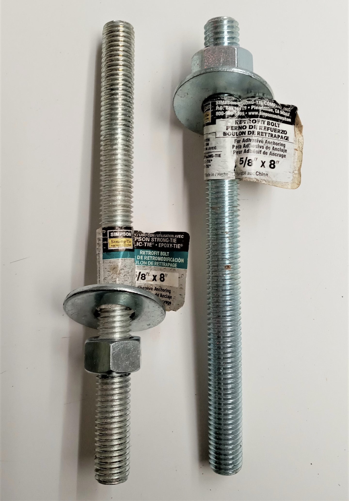 Simpson RFB#5X8-R Retrofit Bolt 5/8" x 8" 2pcs
