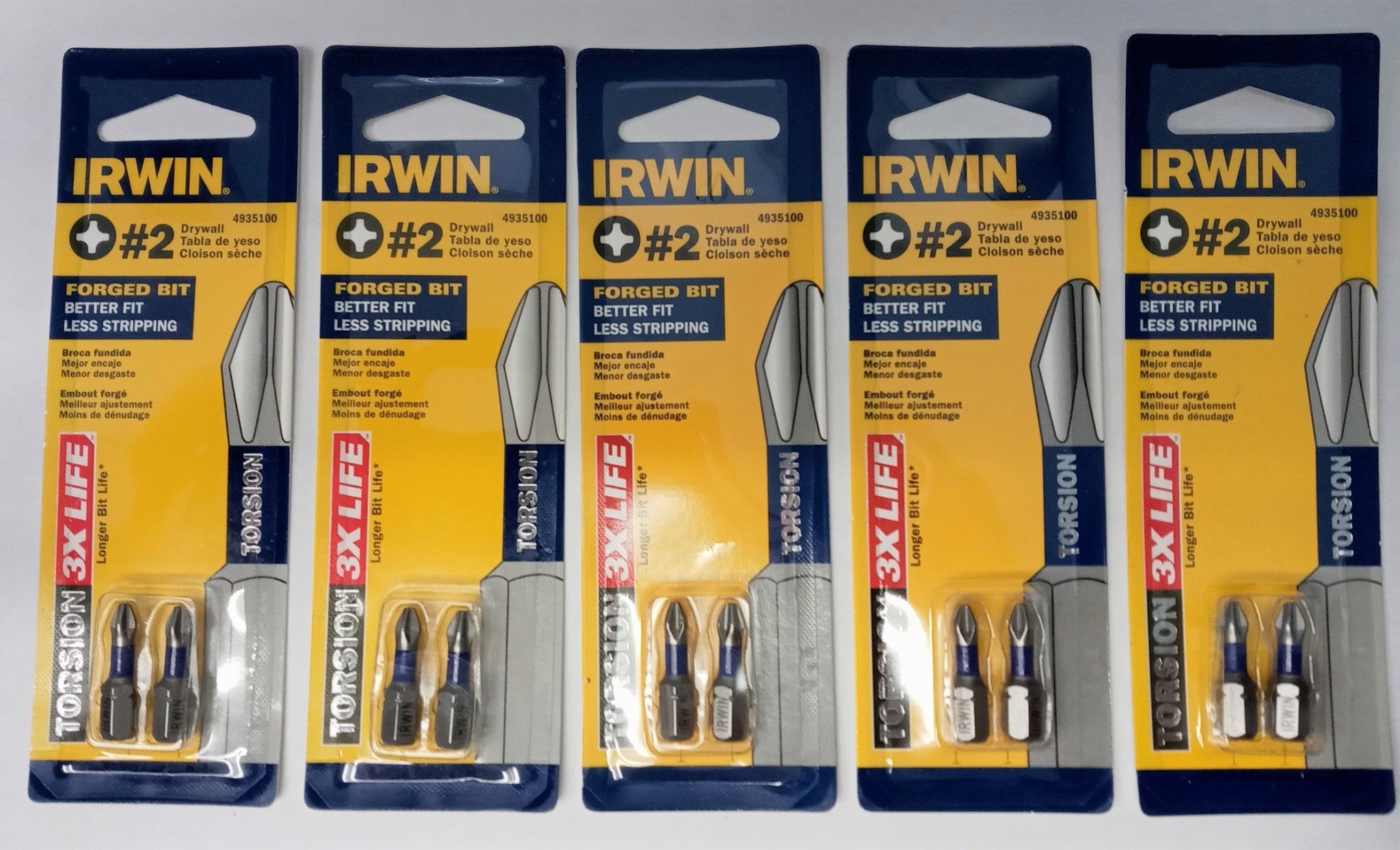 Irwin 4935100 Torsion #2 Phillips Drywall Screwdriver Bits 2pc-5pks