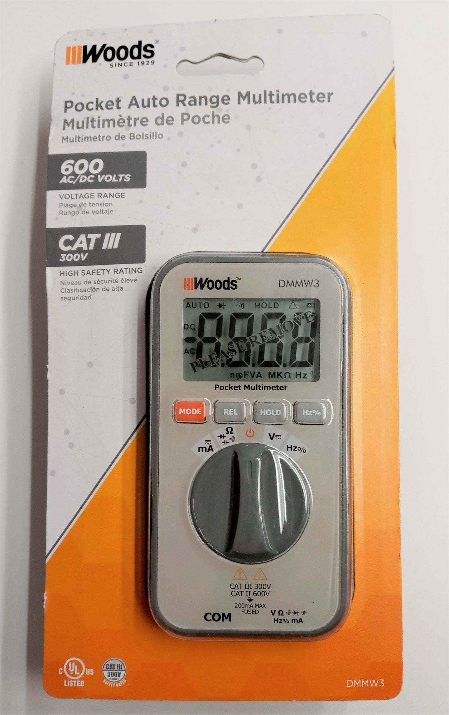 Woods DMMW3 Pocket Digital 600-Volt Multimeter (Battery Included)