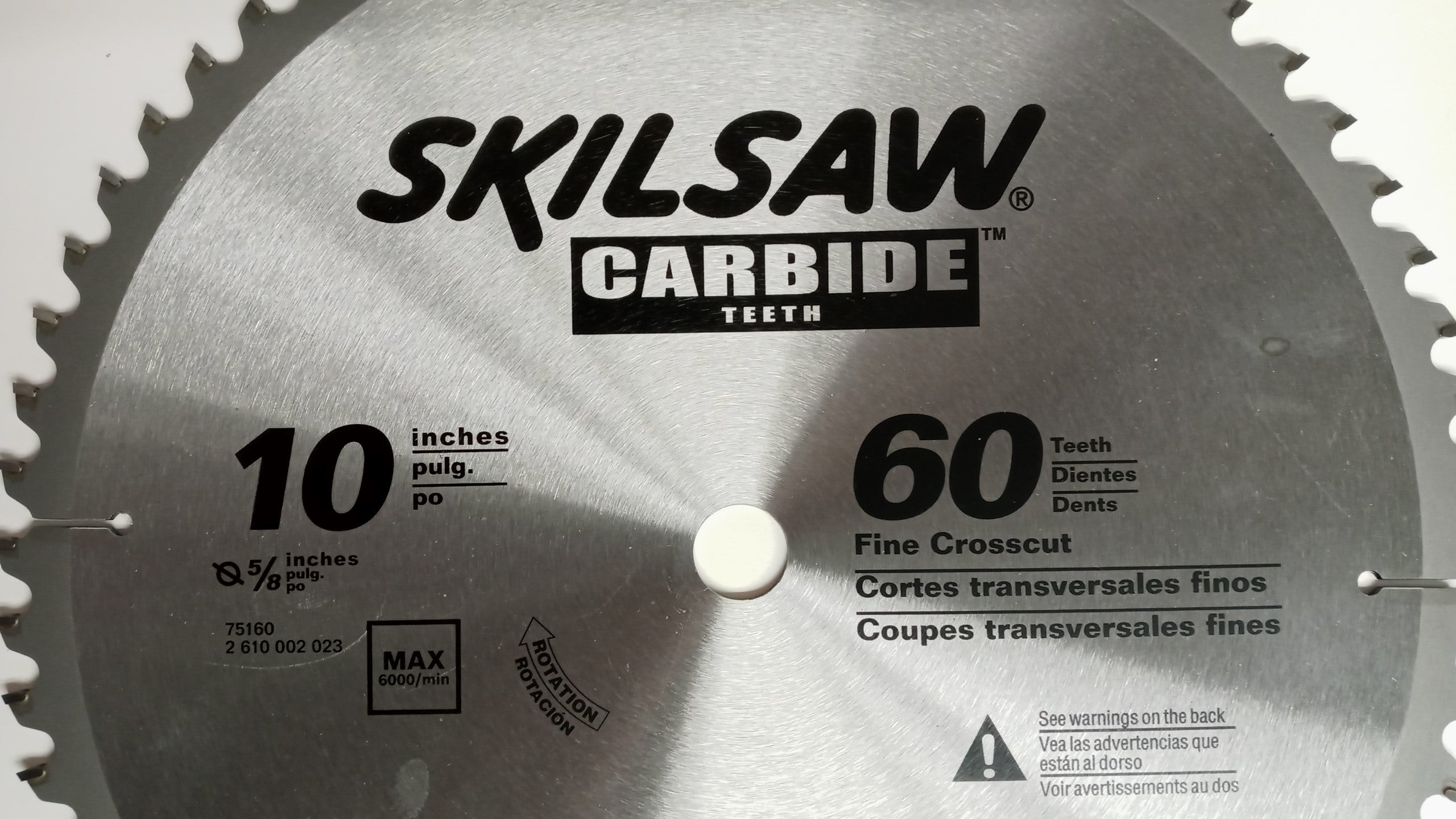Skil 75160 10'' x 60-Tooth Carbide Fine Crosscut Circular Saw Blade