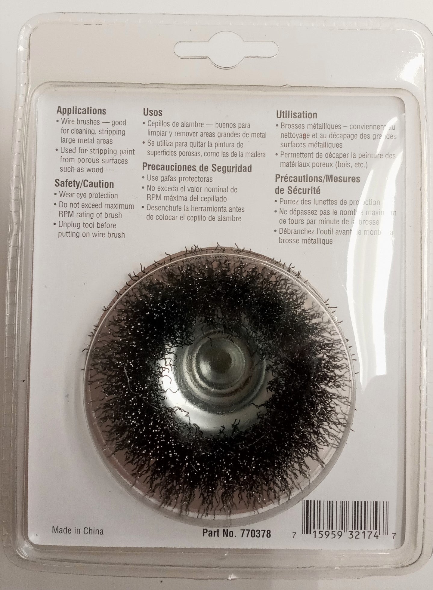 Hobart 770378 3" Crimped Cup Brush M10 x 1.25 .014 Dia Wire
