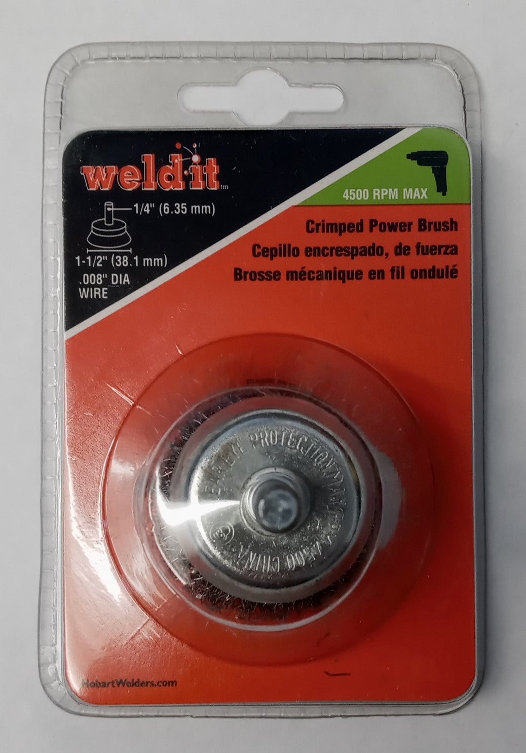 Hobart 770395  1-1/2"" Crimped Crimped Power Brush .008" Wire