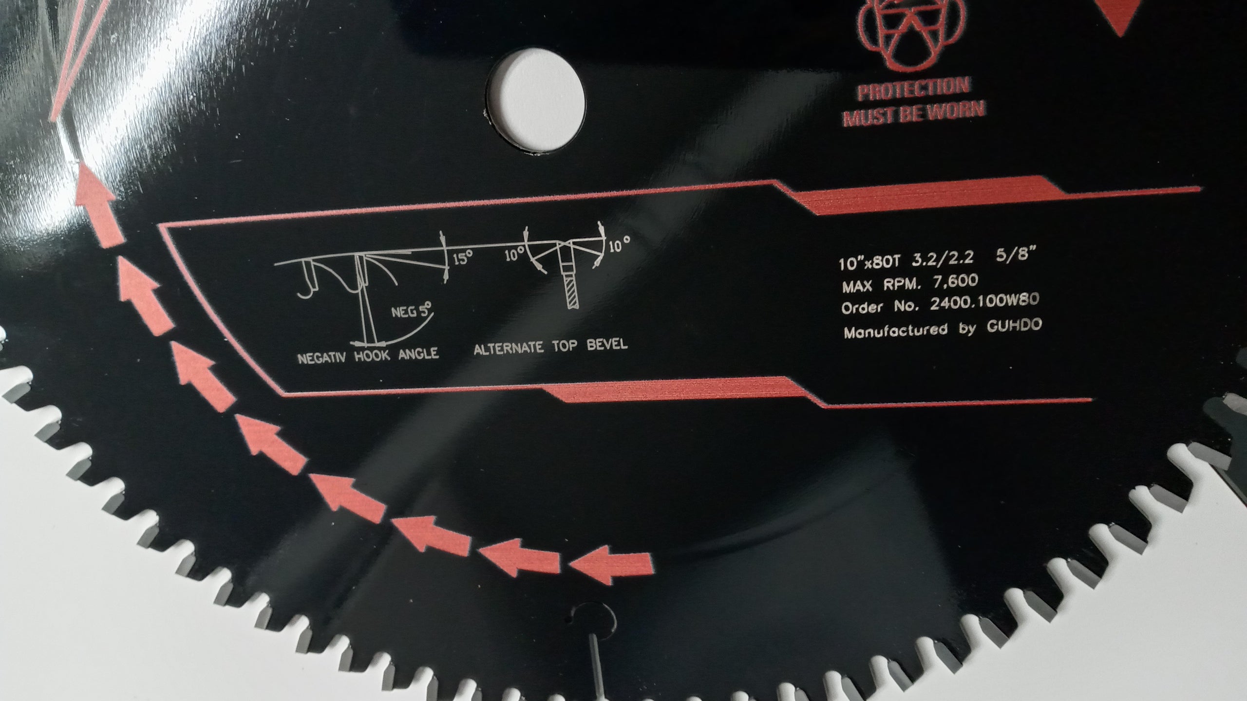 Gmaxx 2400.100W80 10" x 80 Tooth ATB Neg Rake Carbide Saw Blade Germany